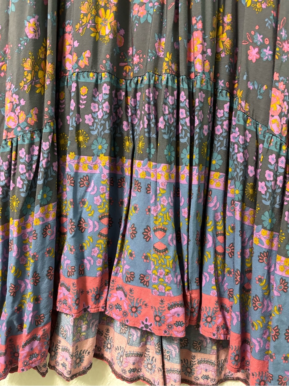 NATURAL LIFE Charcoal Gray Midi Dress with Pink & Mustard Floral Print - Picture 9 of 13